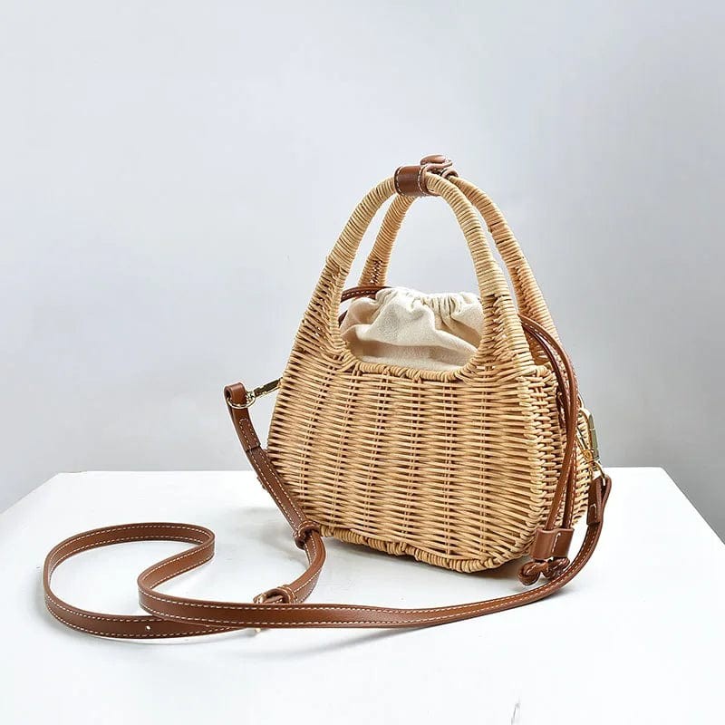 Wicker Summer Bag for Women, Natural Summer Vacation Purse