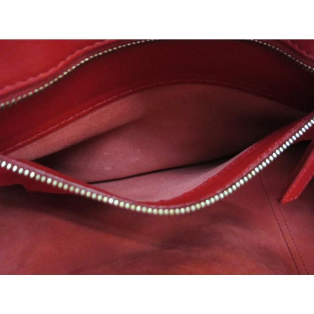 Celine Horizontal Cabas Red Leather Tote Bag Large Shoulder Bag w/Dust Bag Good