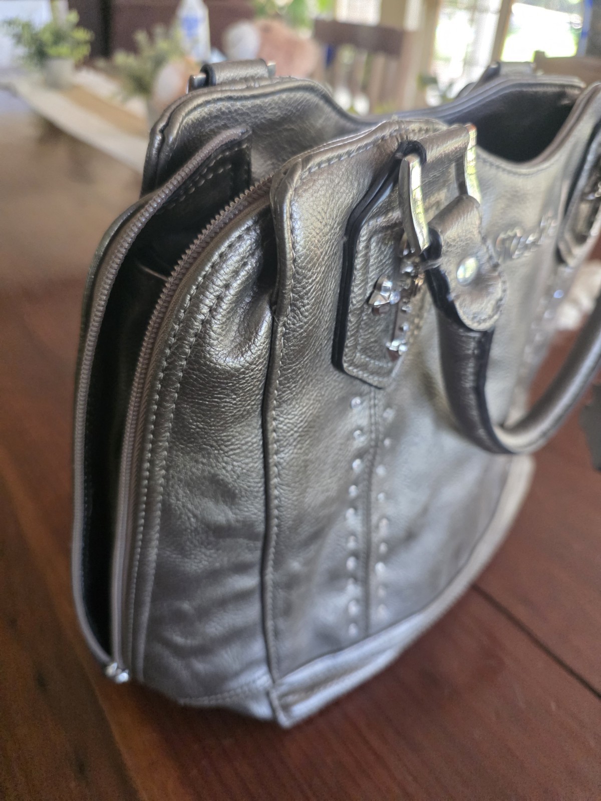 Miss Me Studded Leather Shoulder Bag Women