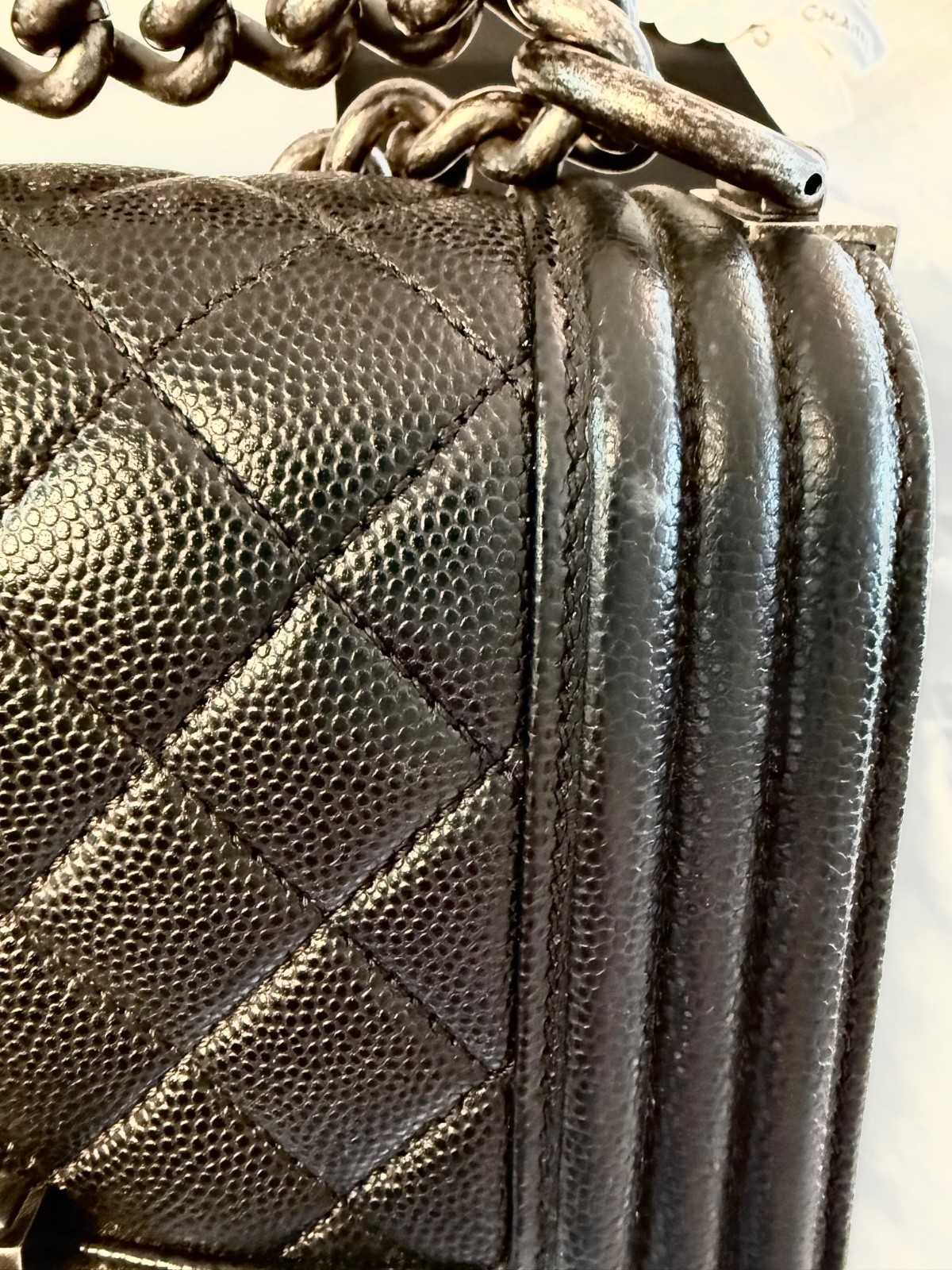 CHANEL Small Le Boy Caviar Quilted Leather Flap Bag Black 2018-2019 Karl