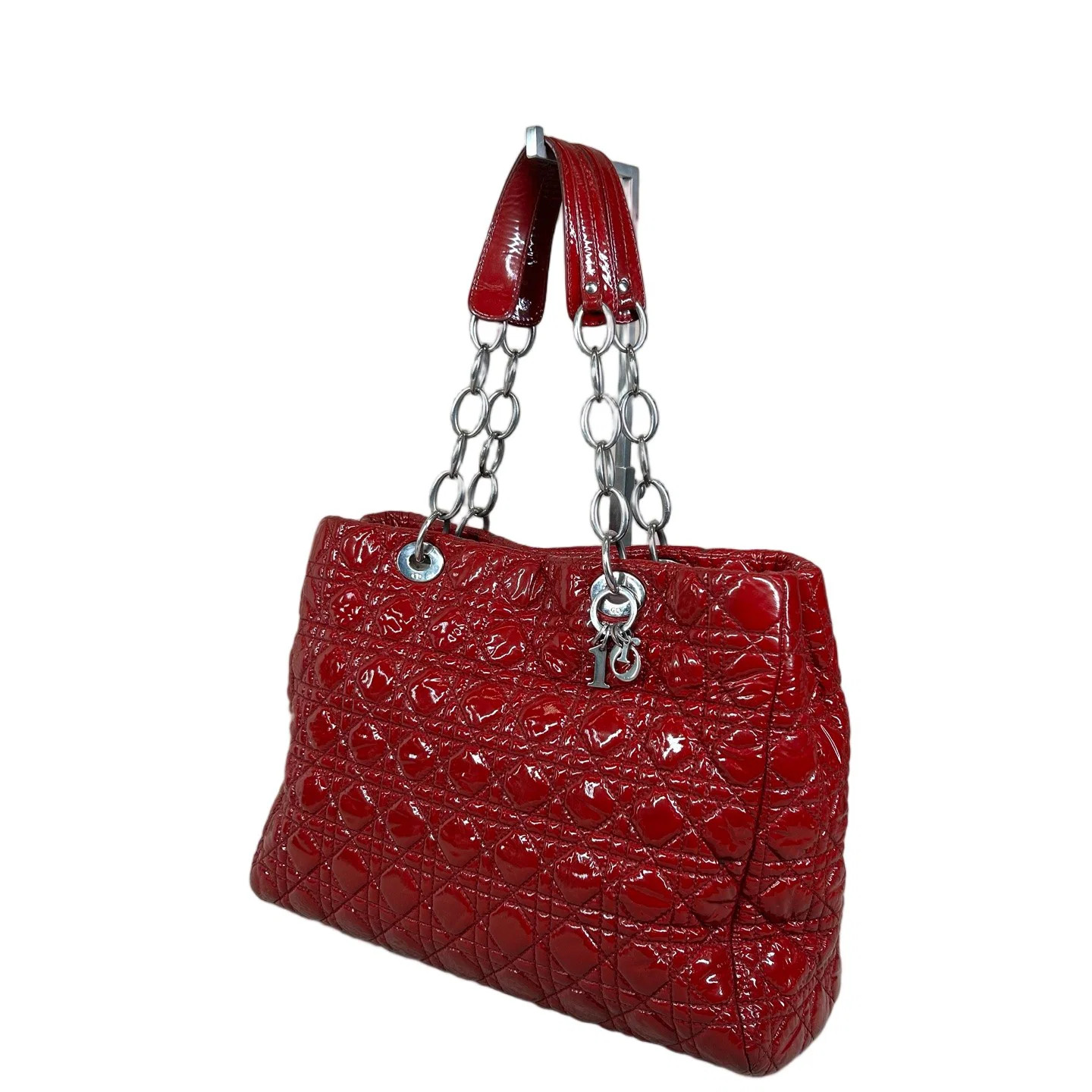 Dior Large Dior Soft Shopping Tote Red Patent Calfskin (dh071526b2r)