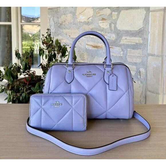 Coach Rowan Bag SV/MIST Puffy Diamond Quilting Medium Handbag/ Wallet Option NWT