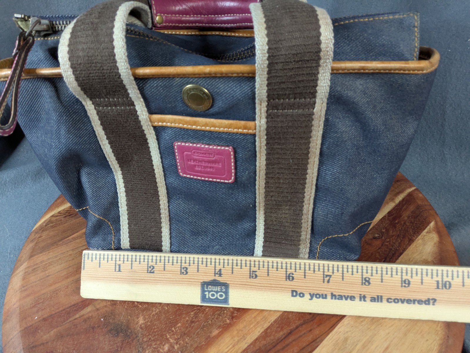 Coach Hampton Blue Denim Mini Tote Bag Purse