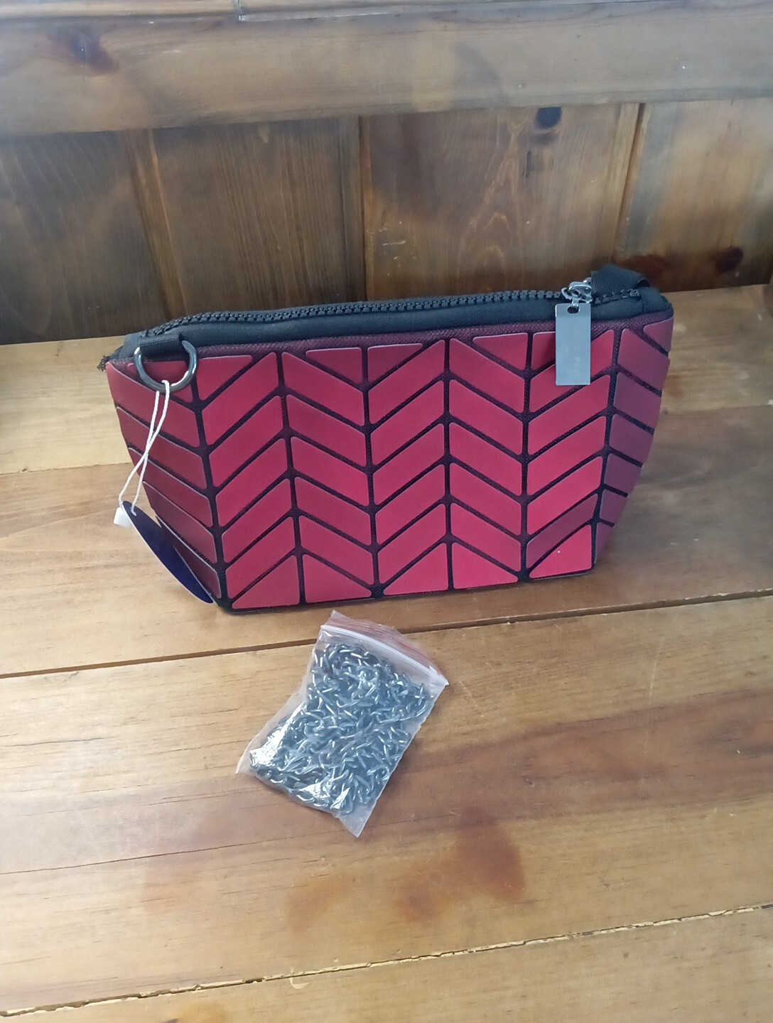 NWT Emilio Pepe Italy Women’s Small Geometric Evening Bag Clutch Crossbody Red