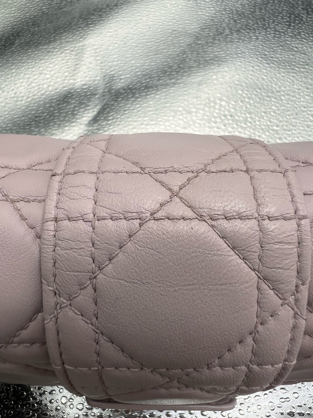 Dior Miss Dior Chain Shoulder Bag Light Pink Lambskin Leather Cannage Quilting