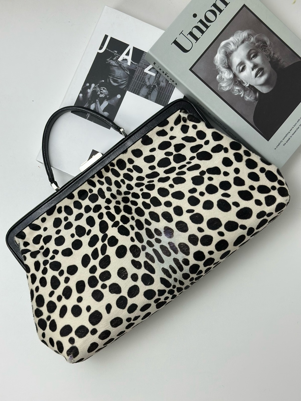 Authentic Celine Mohair Top Handle Bag Cream/Black Silver-Tone eBay AG