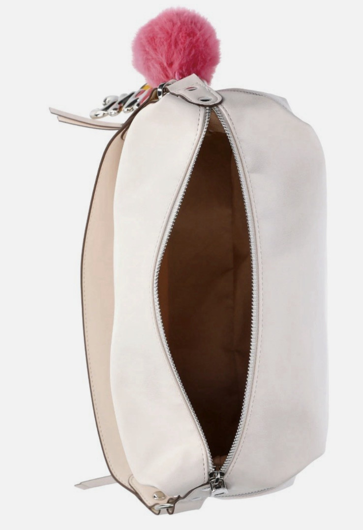 Madden NYC Women’s Handbag Tote 2360 Hobo Side Zipper Faux Leather, Cream