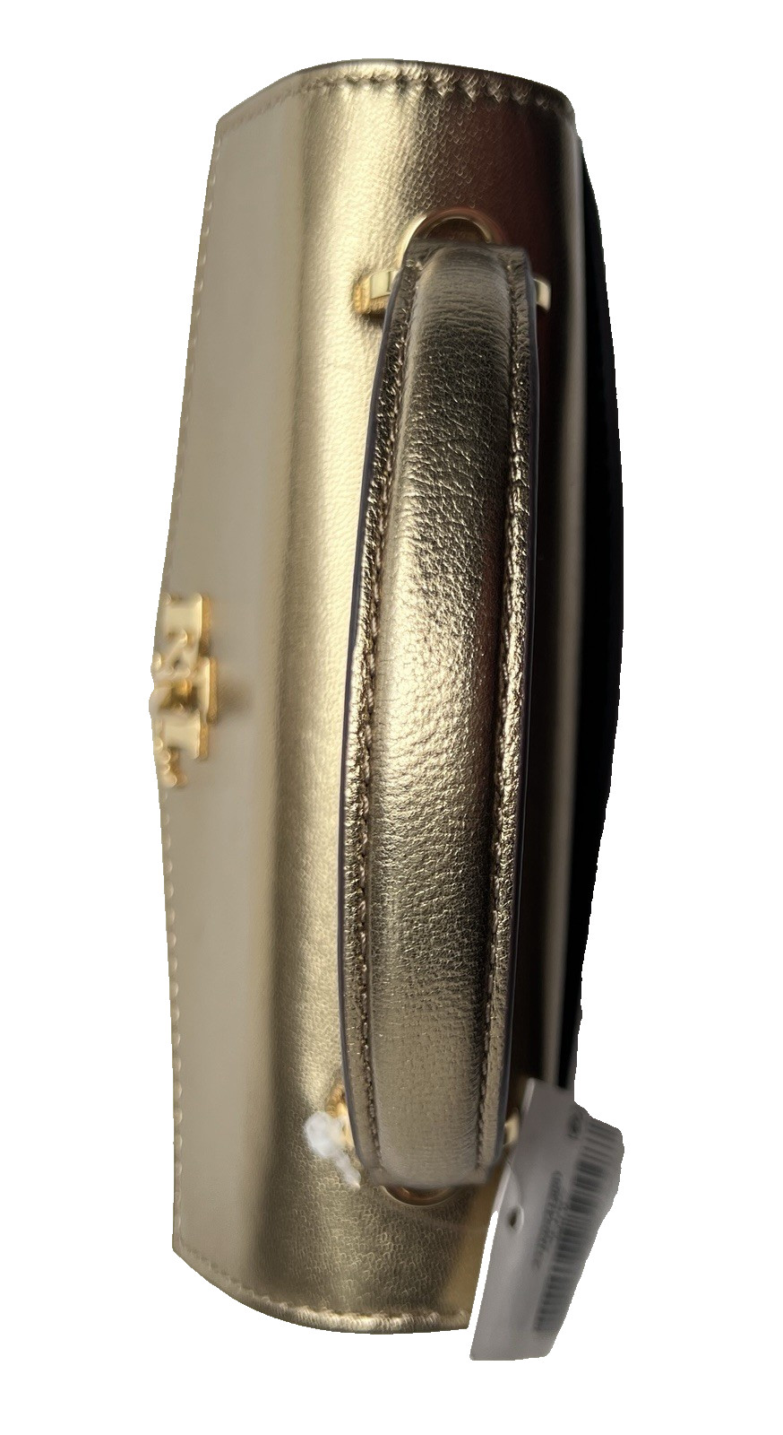 RALPH LAUREN Farrah Small Leather Top-Handle/Crossbody Satchel Antique Gold $325