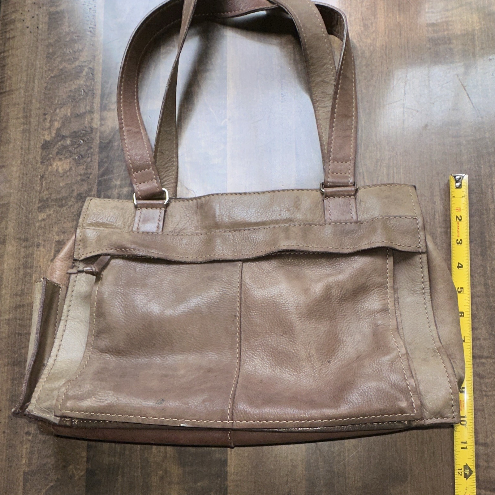Wilsons Leather Medium Brown Shoulder Bag Zip/Magnetic Pockets VINTAGE