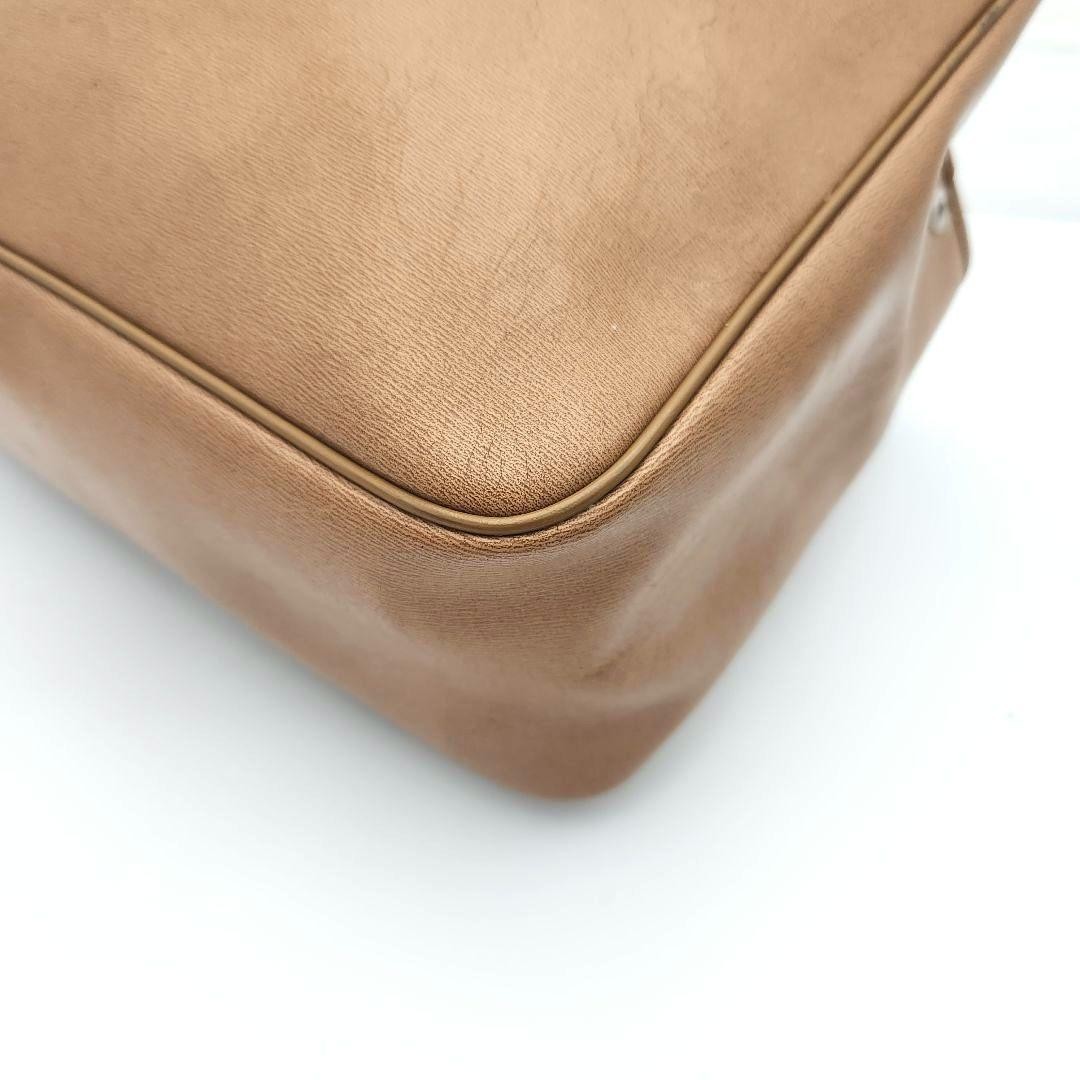 Longchamp Hand Bag Tote Purse Logo ROSEAU Leather Camel Authentic