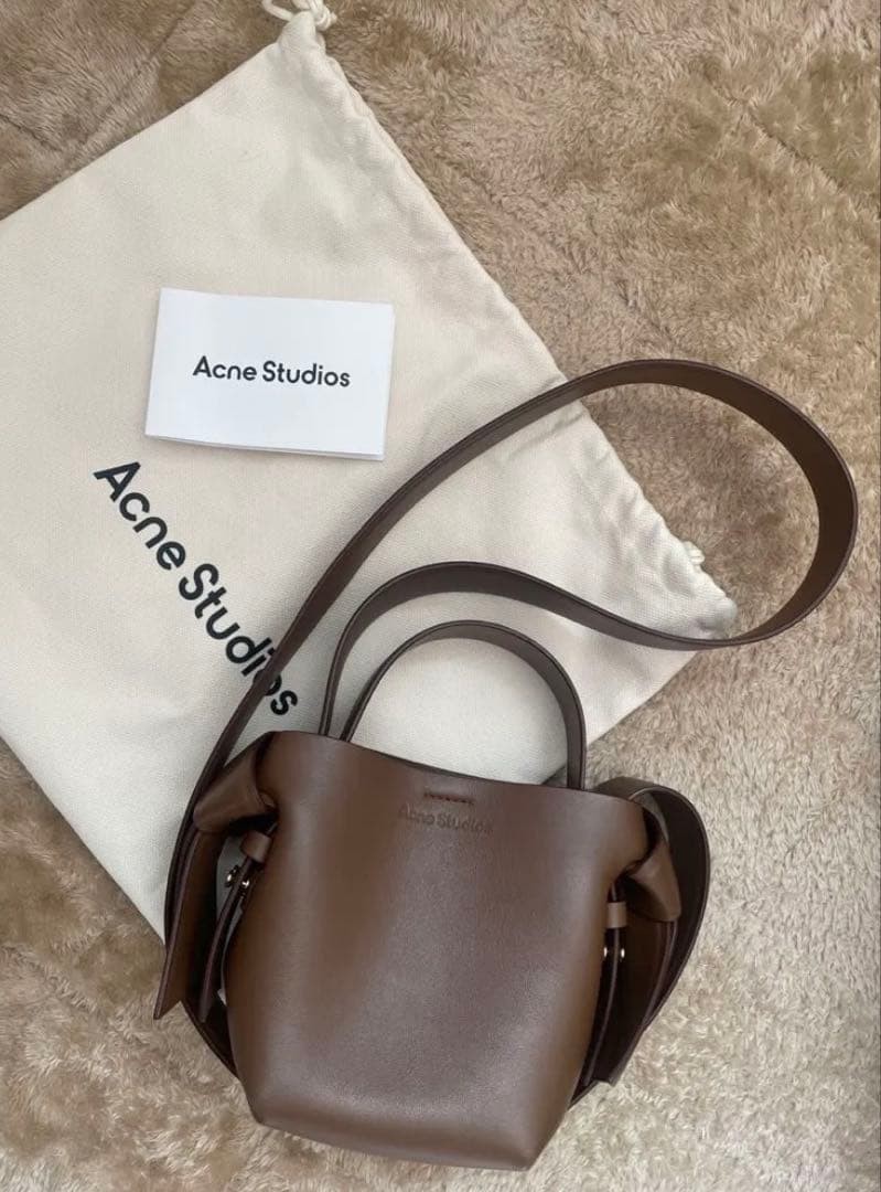 Acne Studios Mini Shoulder Bag Brown Leather Crossbody Women Pre-owned