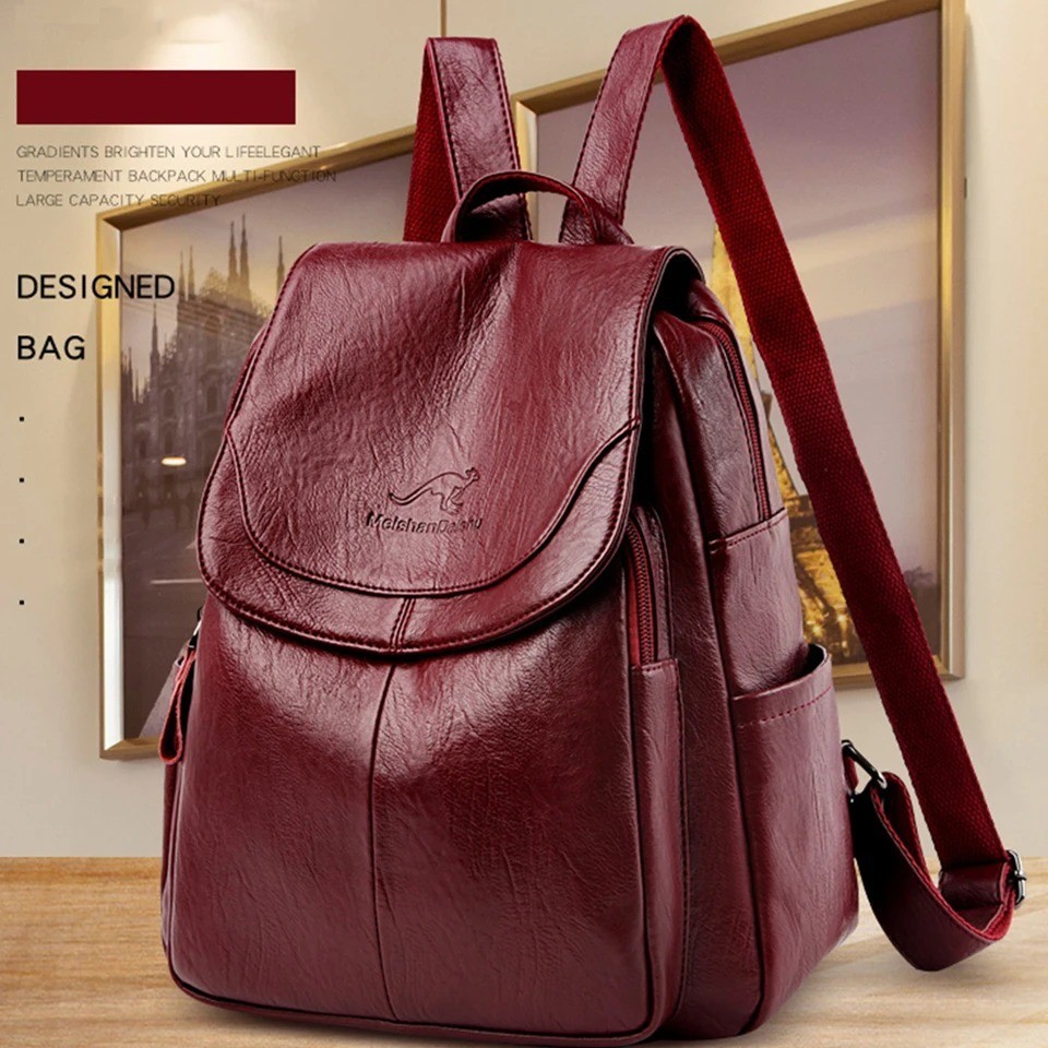 Luxury Women Genuine Leather Backpack Fashion Designer Female Soft Cow