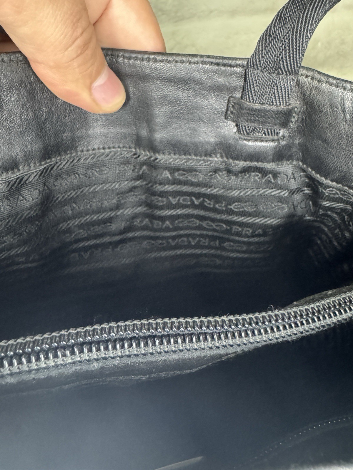 Prada Tessuto Triangle Logo Plate Nylon 2way Black Shoulder Tote Hand Bag