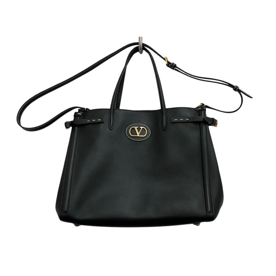 VALENTINO Bag: Antibes Leather Tote Black W38×H28×D19cm w/o accessories;