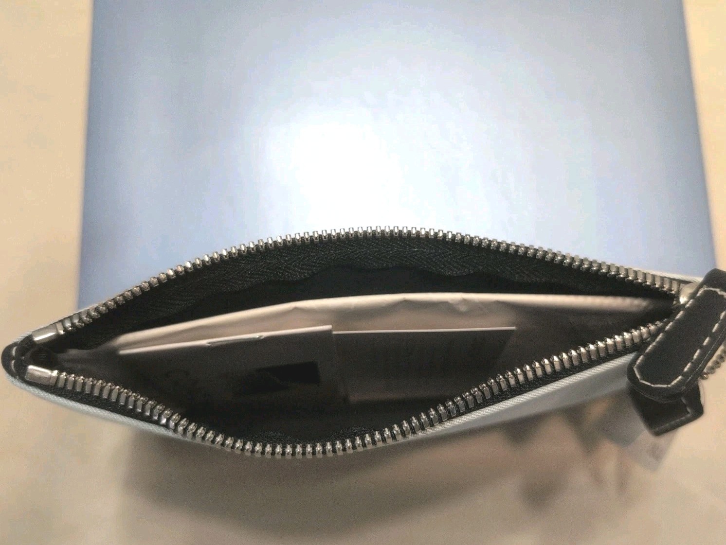 COACH Light Blue & Black Leather Case
