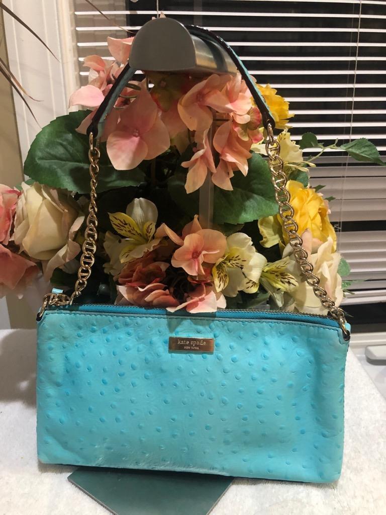 KATE SPADE BYRD WELLESLEY OSTRICH POOL LEATHER SMALL SHOULDER BAG #WKRU18 ([u900