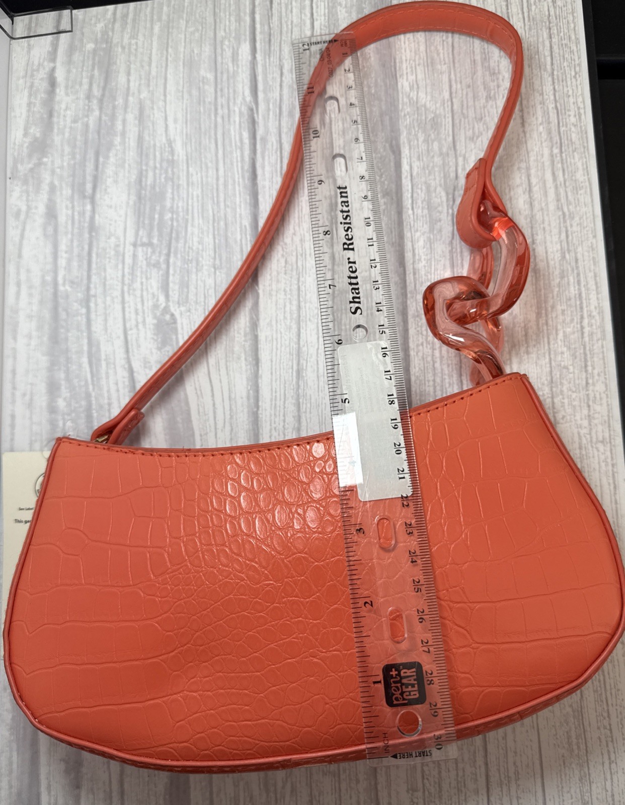 No Boundaries Women’s Contemporary Baguette Handbag in orange