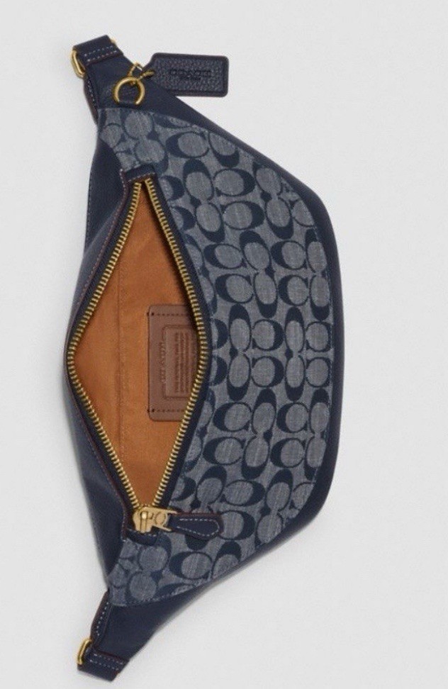 NWT Coach Warren Belt Bag Chambray Brass/ Denim Style No C G 994