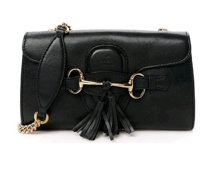 Gucci Soft Microguccissima Mini Emily Chain Shoulder Smooth Tassel Horsebit