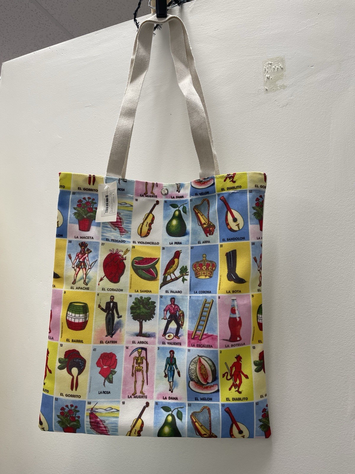 Loteria 13×15 Tote Bag (not including straps) Multi-color, New with Snap Button