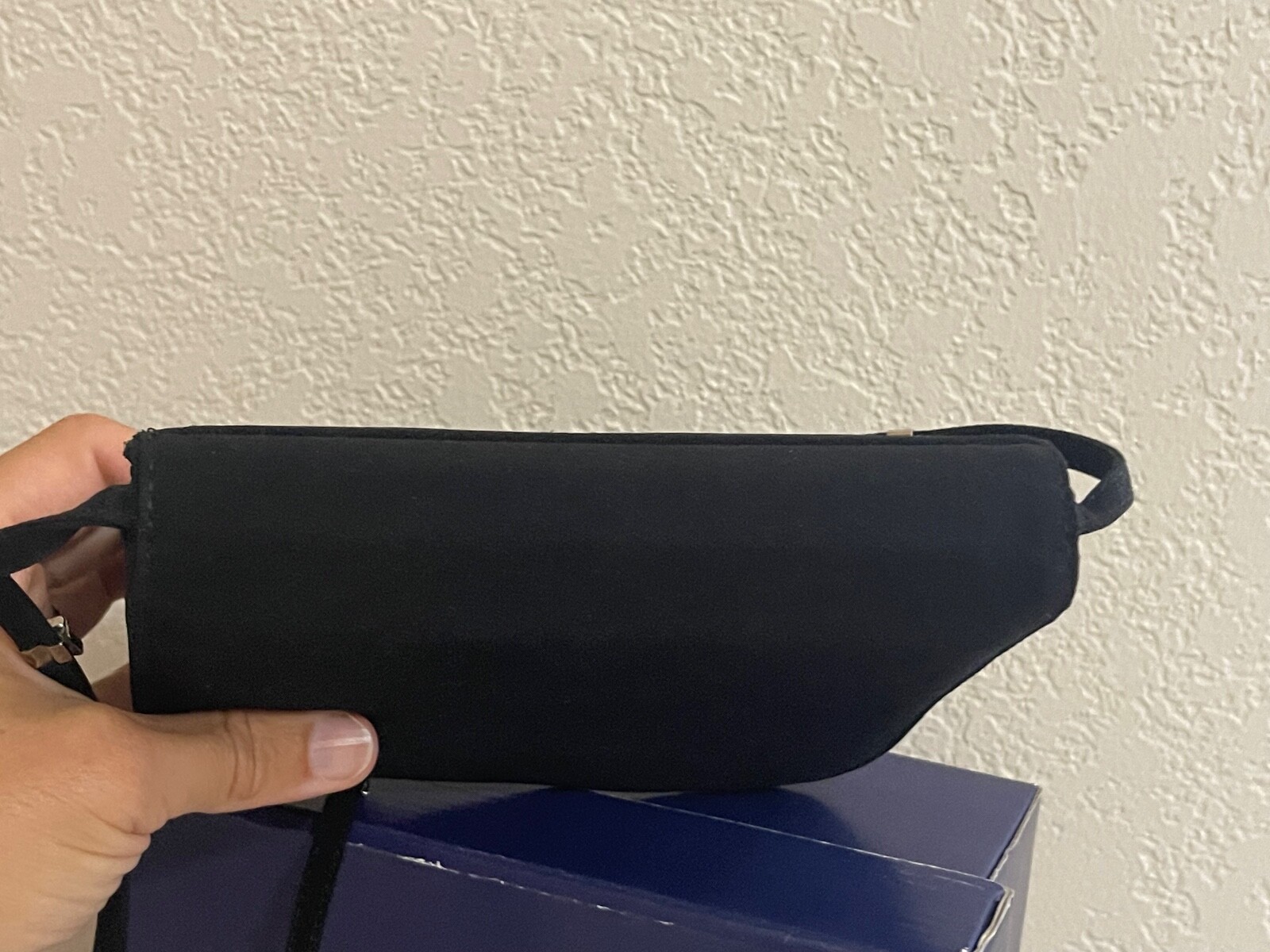 Stuart Weitzman Black Fabric Shoulder Bag with Original Box