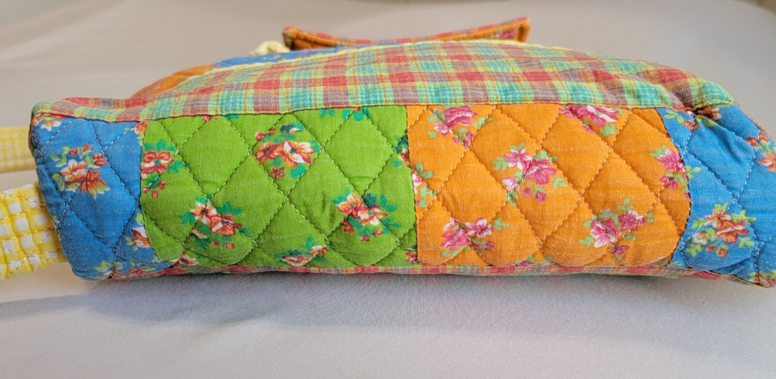 QK Quilted Multicolor Cotton Blended Back Pack
