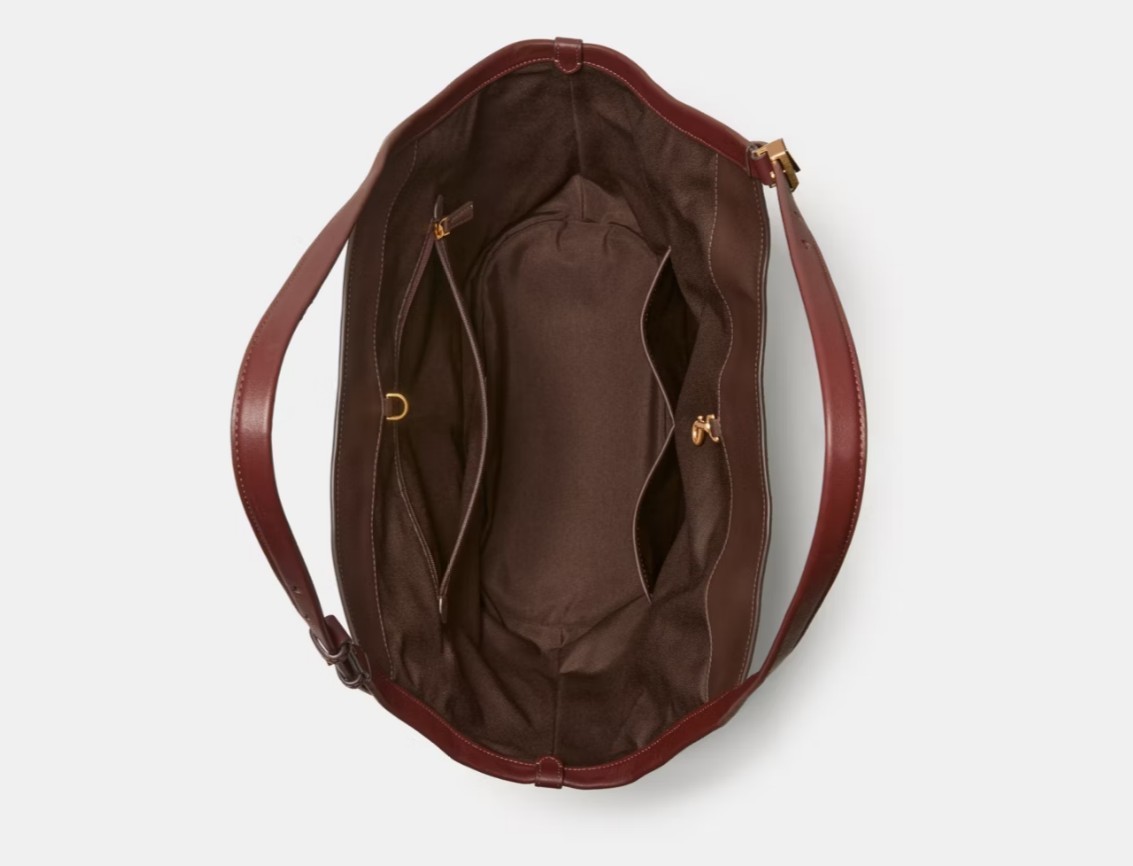 KATE SPADE NY Deco suede extra large tulip tote bag + Dust bag Hot Fudge/ Brown