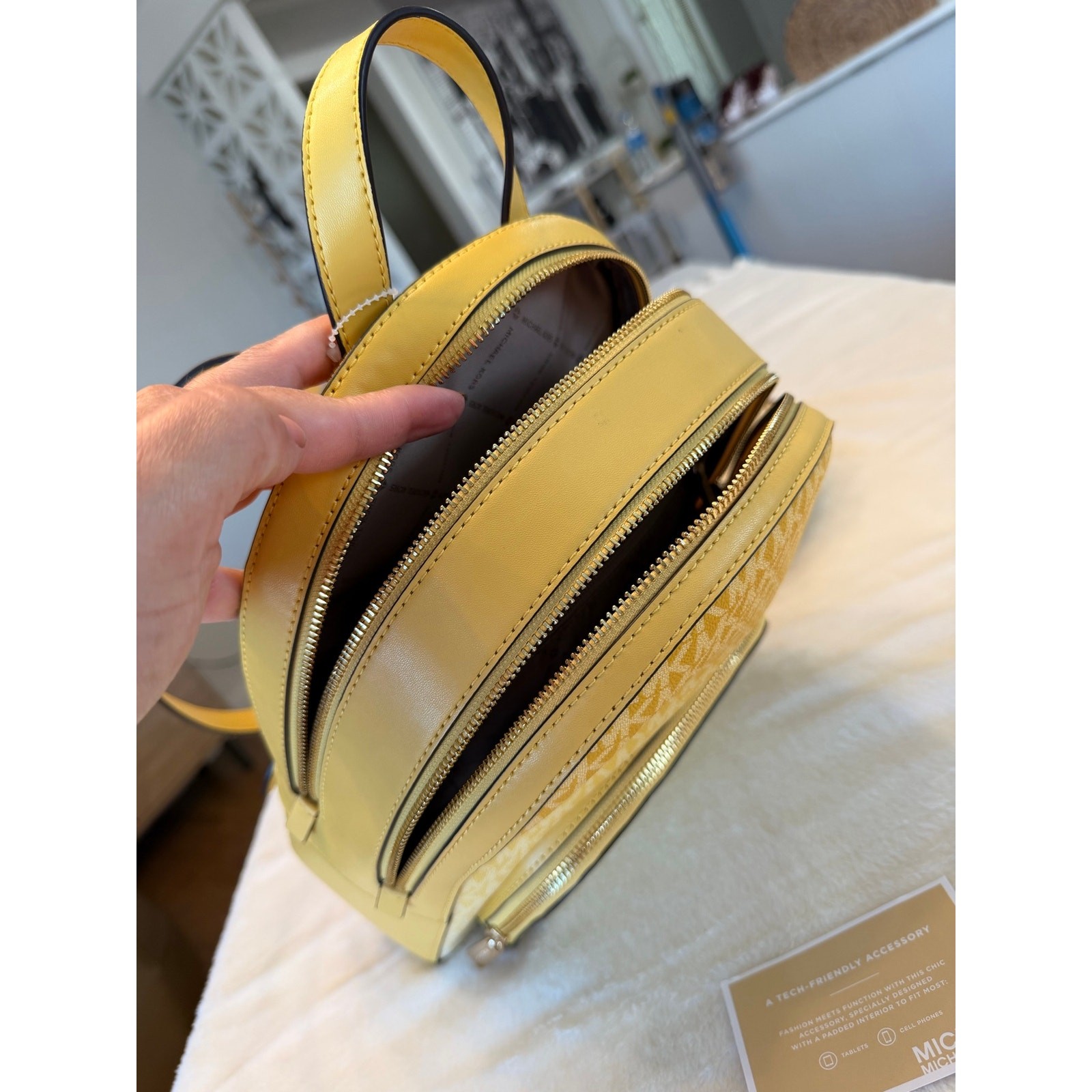 Michael Kors Yellow Ombre MK Monogram Backpack