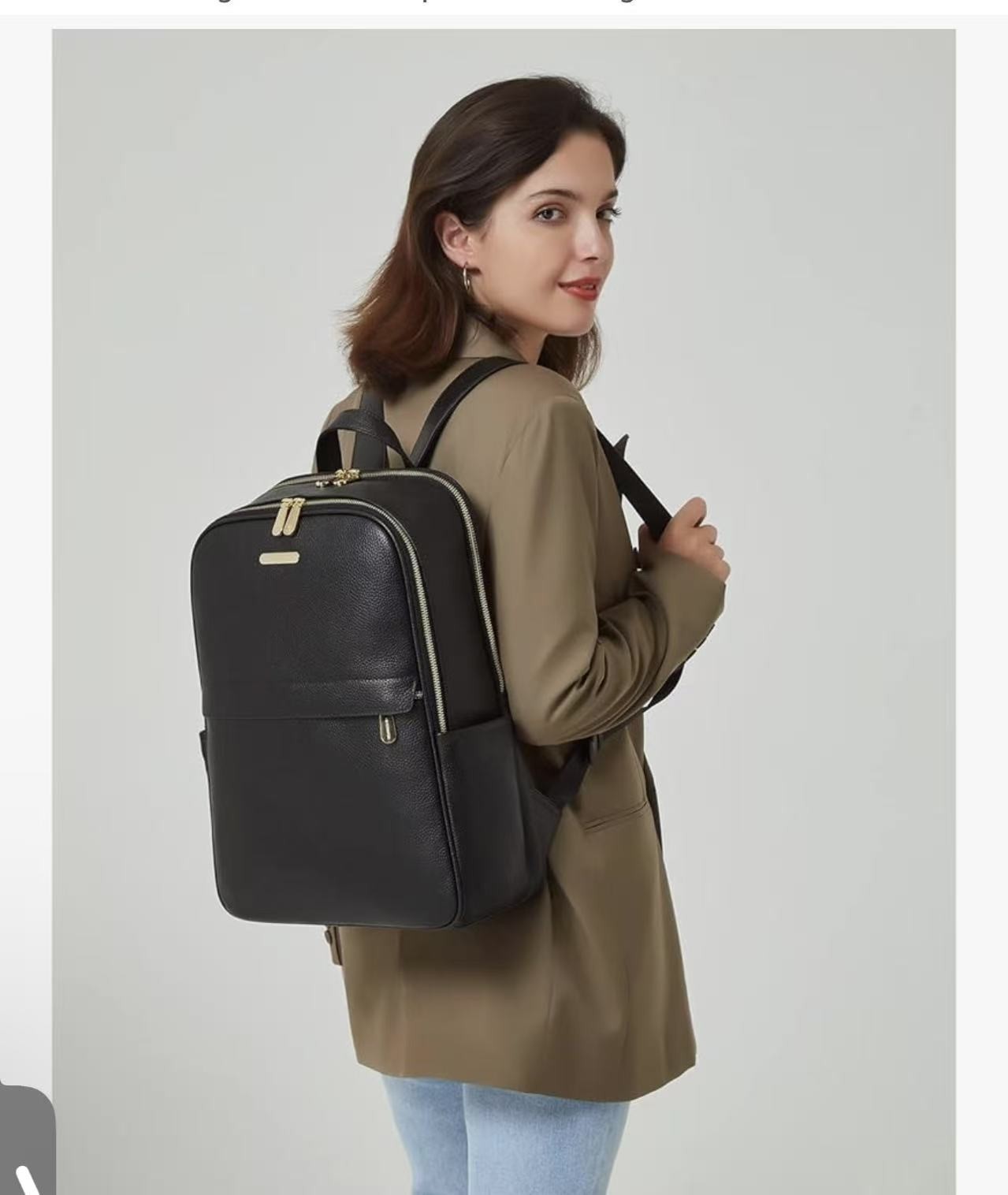 BOSTANTEN Genuine Leather 15.6 inch Laptop Backpack Purse for Women College Casu