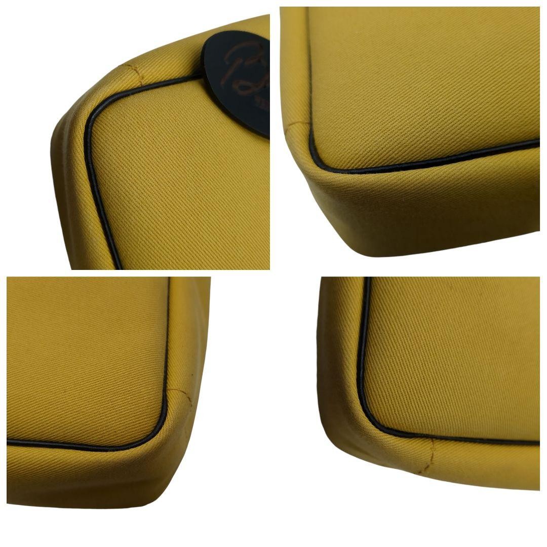 Brady Yellow Canvas Leather Handle Bag 22x20x8cm Top Handle Bag