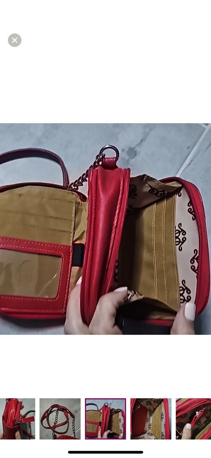 Jessica Simpson Red Crossbody Wallet Bag 6 X 5 Inches