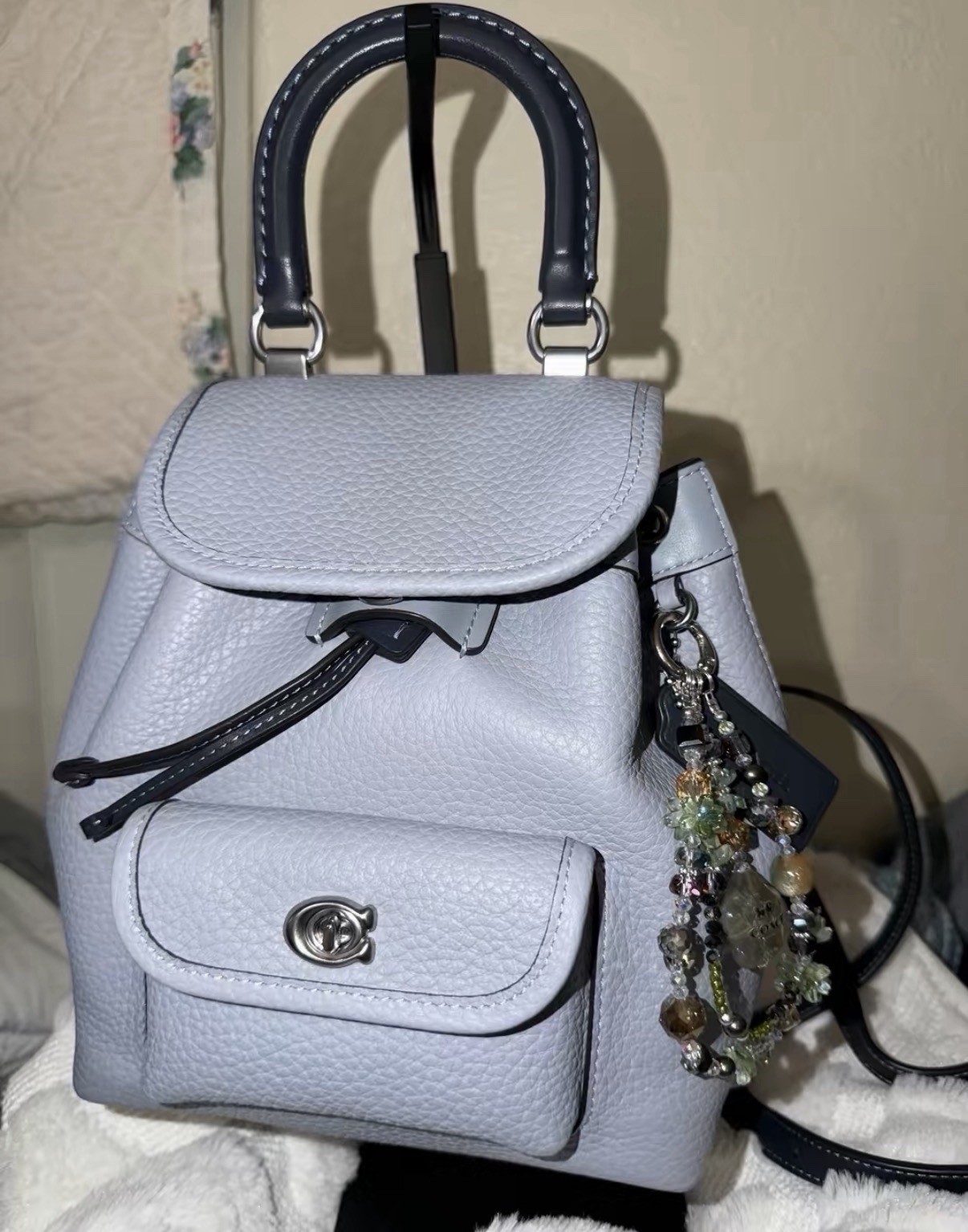 NWT Coach Riya Backpack 21 In Colorblock CH588 In LH/GREY BLUE MULTI