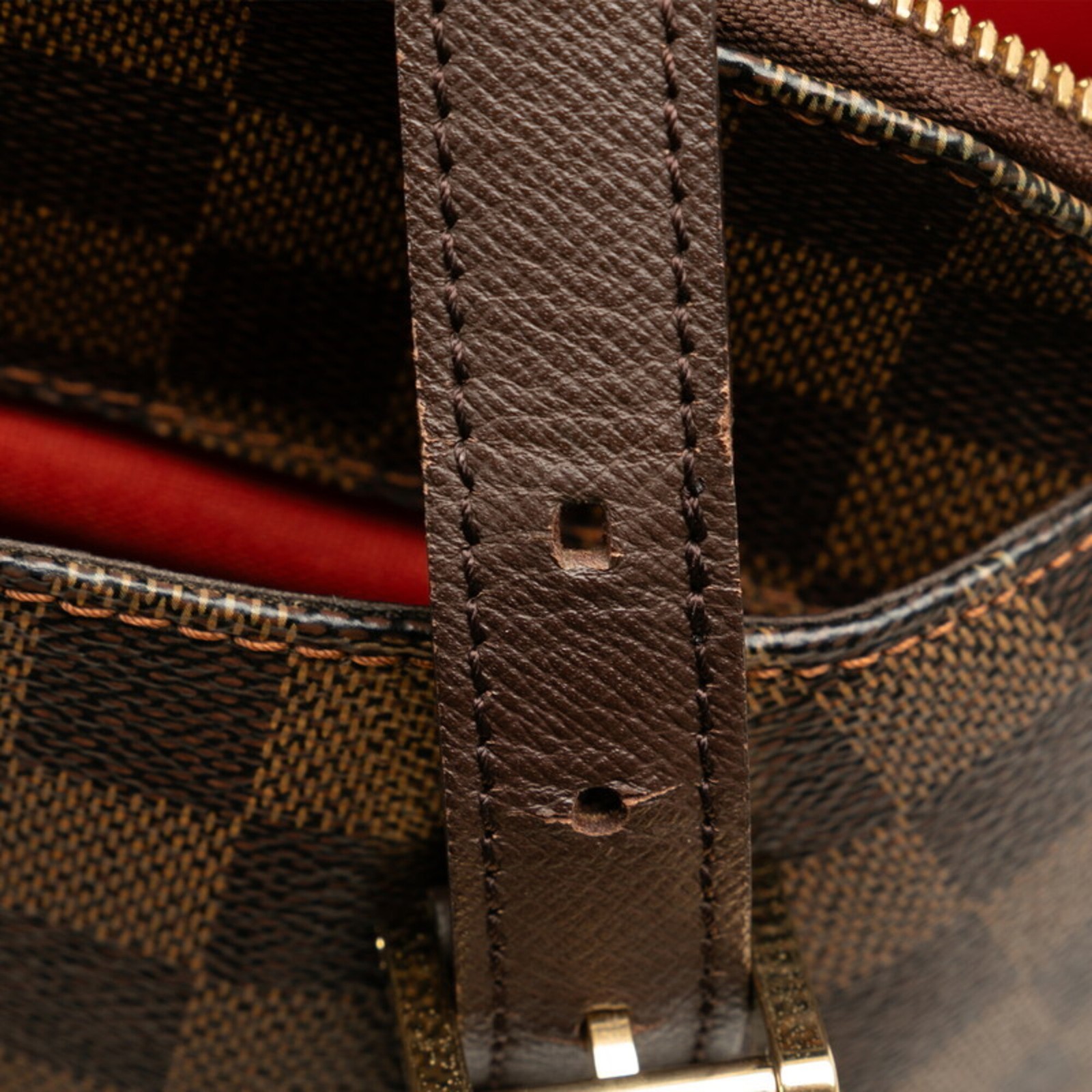 Louis Vuitton Damier Belem MM Shoulder Bag N51174 Brown Leather Wo… GZl1i9kn