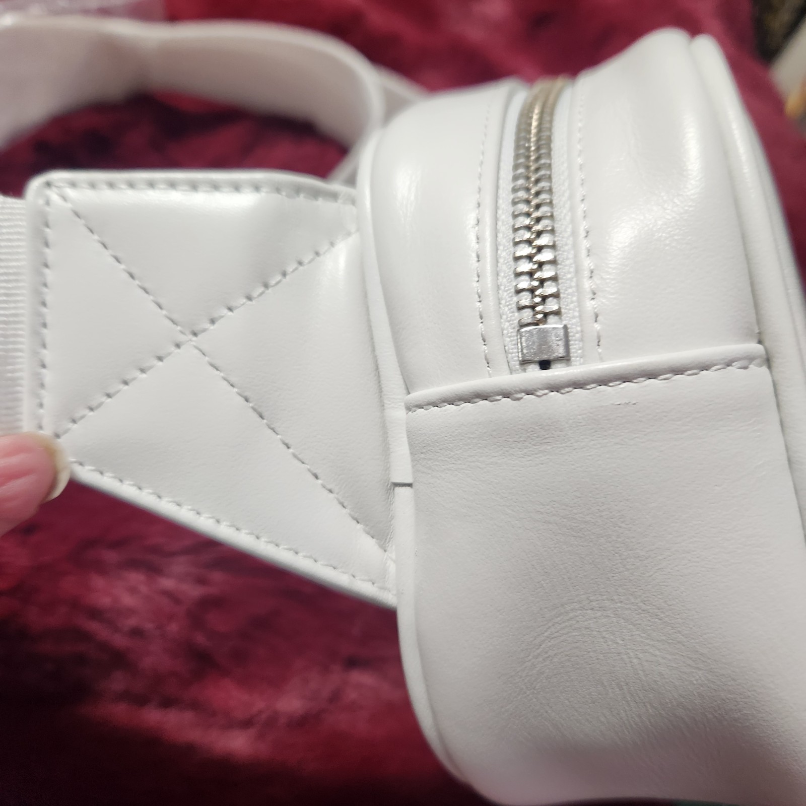 STATE Bennett Fanny Pack White Smooth Leather Crossbody Waist Belt Bag Purse NWT