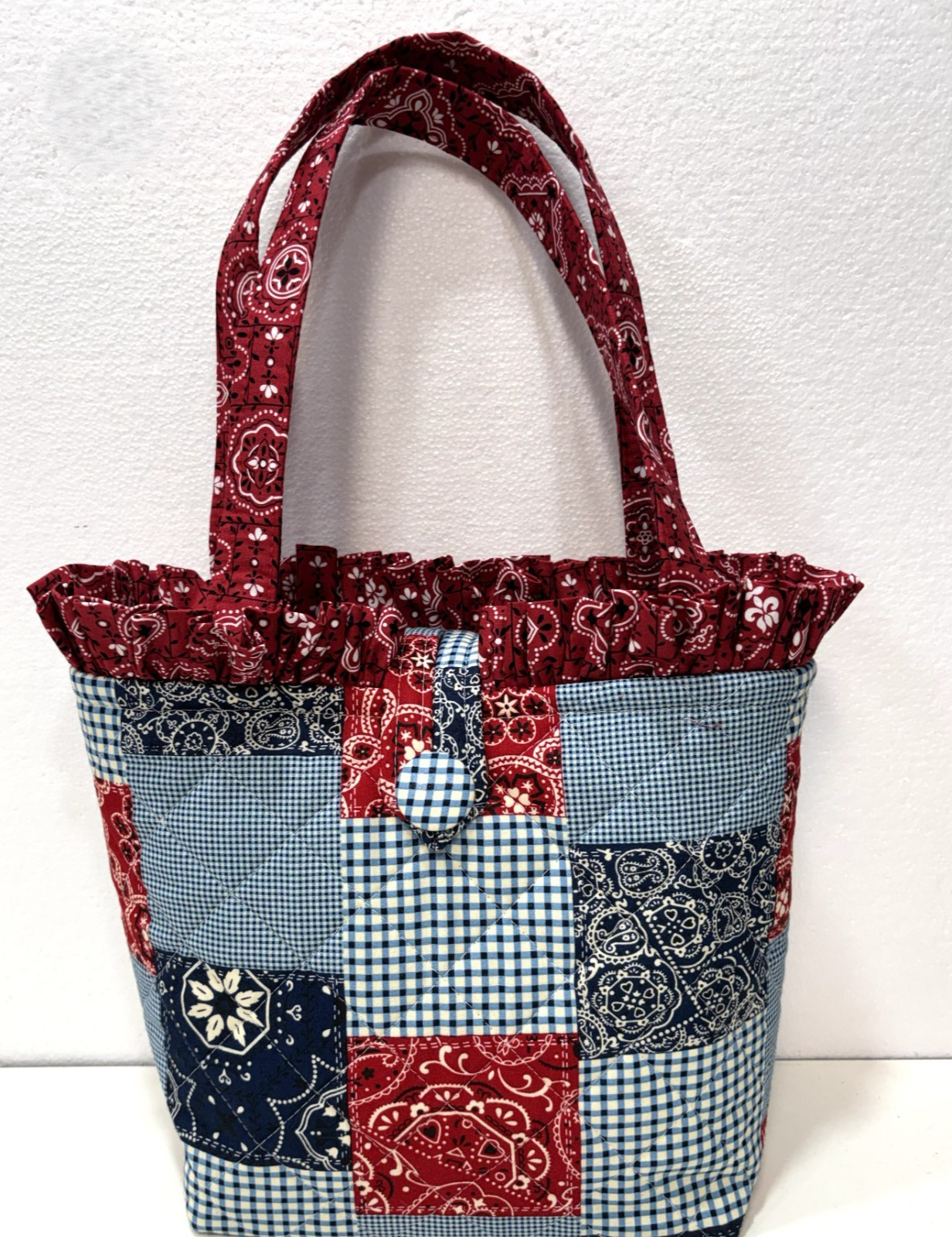 NEW Handmade Tote Purse bag Patchwork Patriotic handkerchief faffygiraffe