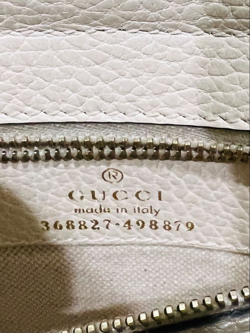 GUCCI 2Way Tote Shoulder Bag White Women Auth 7.67 x 8.46 x 3.93inch