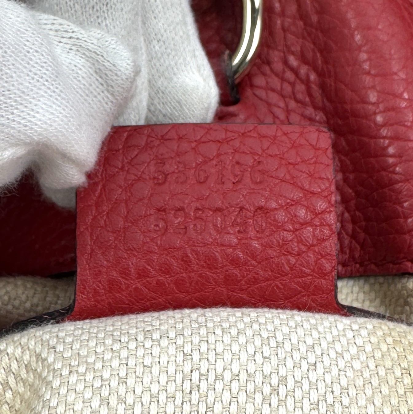 GUCCI Soho Chain Tote Bag Red Leather
