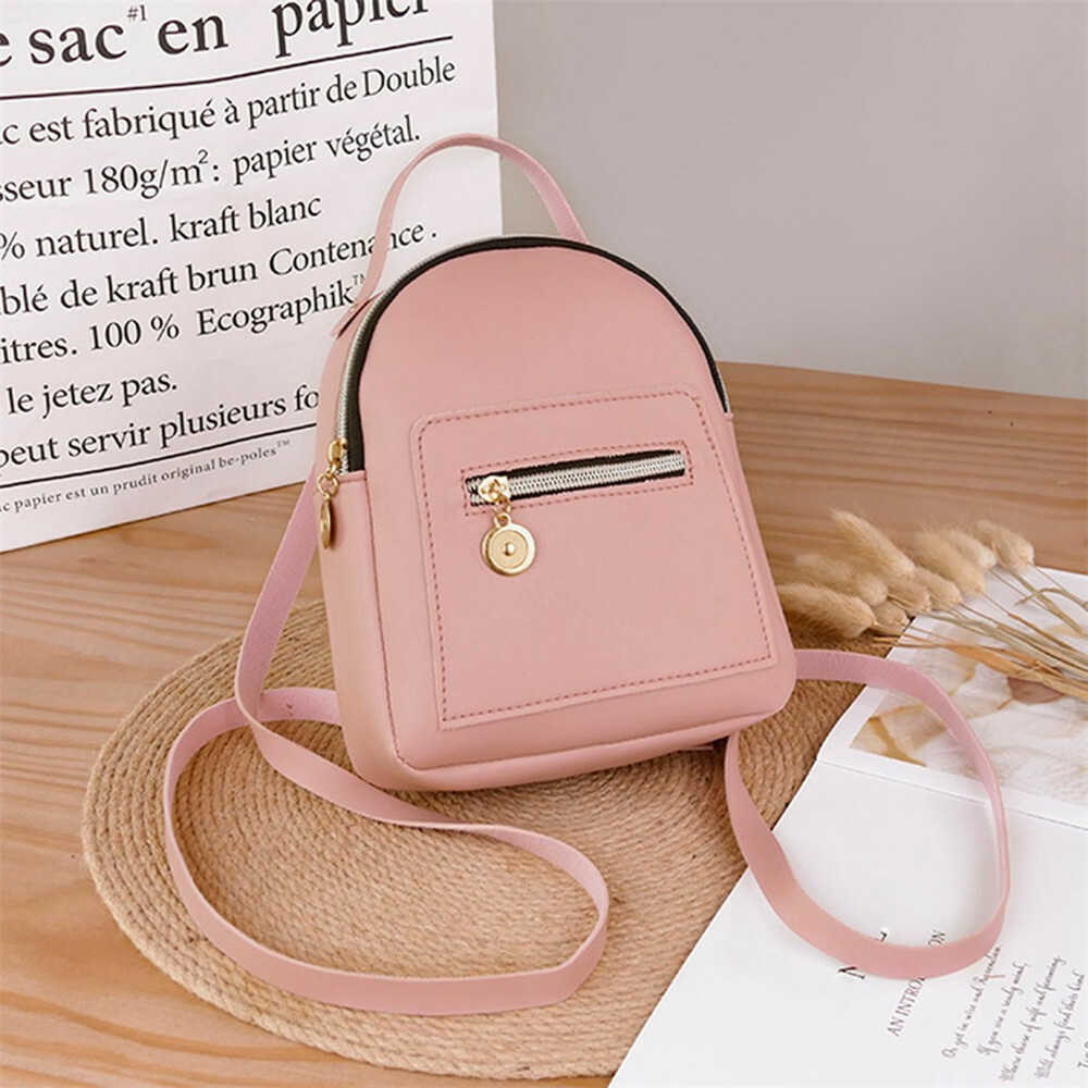 Small Bagpack Mini Backpack PU Leather Shoulder Bag School Handbag Women Girls