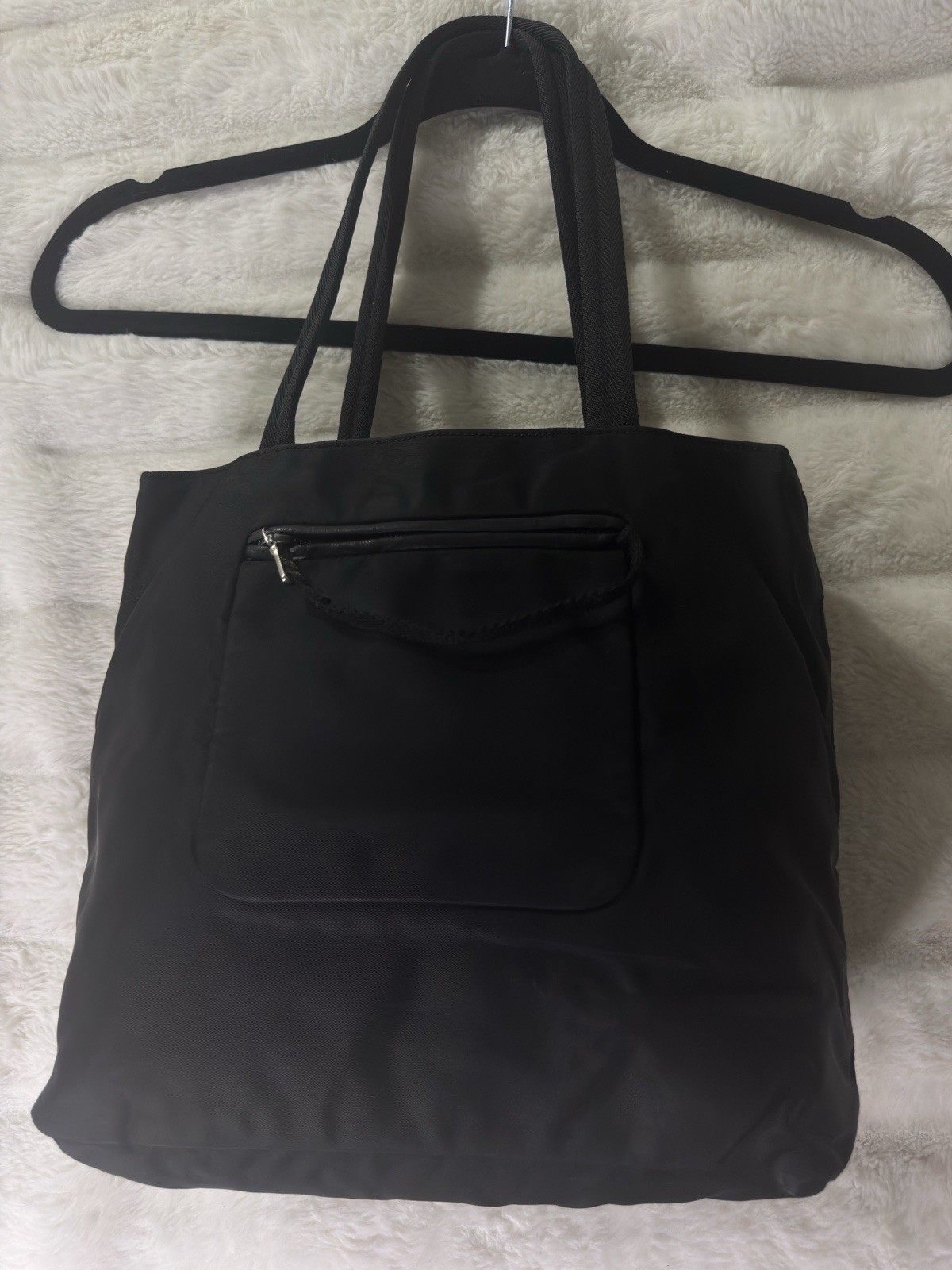 Prada Tessuto Triangle Logo Plate Nylon 2way Black Shoulder Tote Hand Bag