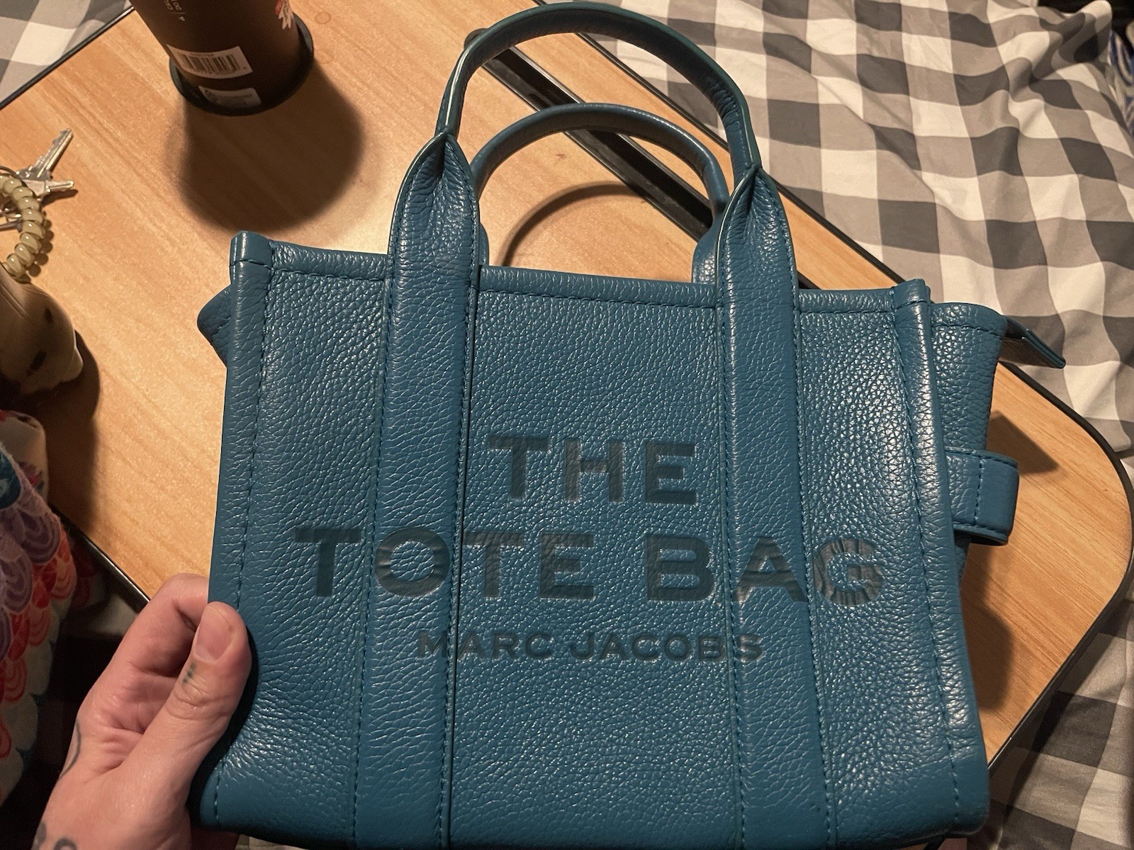 Marc Jacob’s Small Leather Tote Bag Harbor Blue