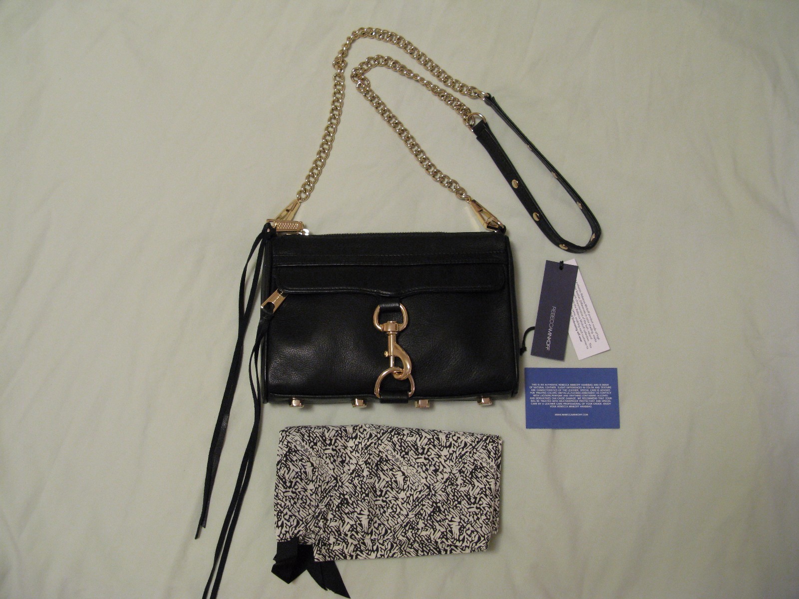 Rebecca Minkoff Mini MAC Bag ‘Black’ w/Gold Hardware Crossbody Clutch NWT