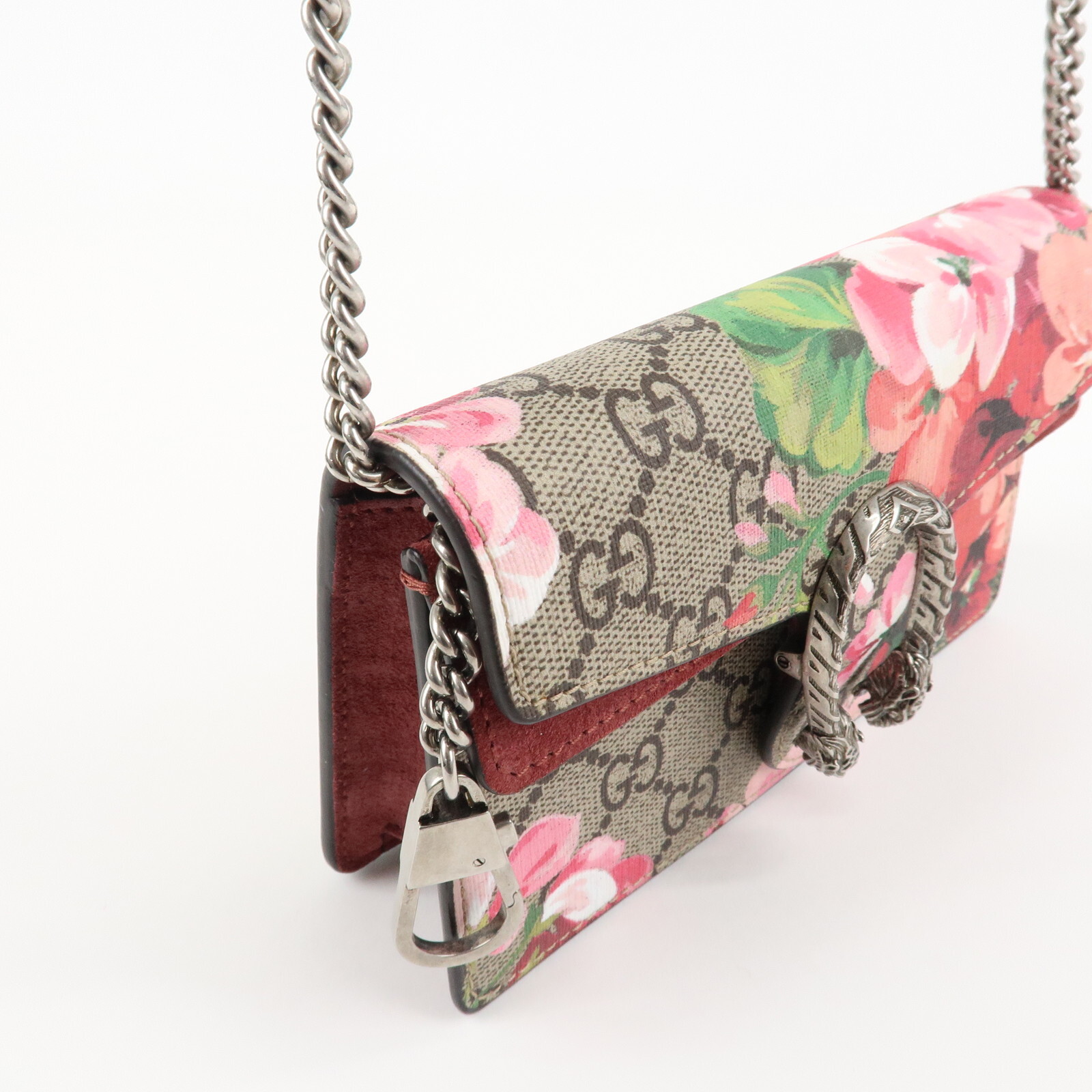 GUCCI Dionysus GG Supreme Chain Shoulder Bag 476432 Flower Beige Pink Auth Used