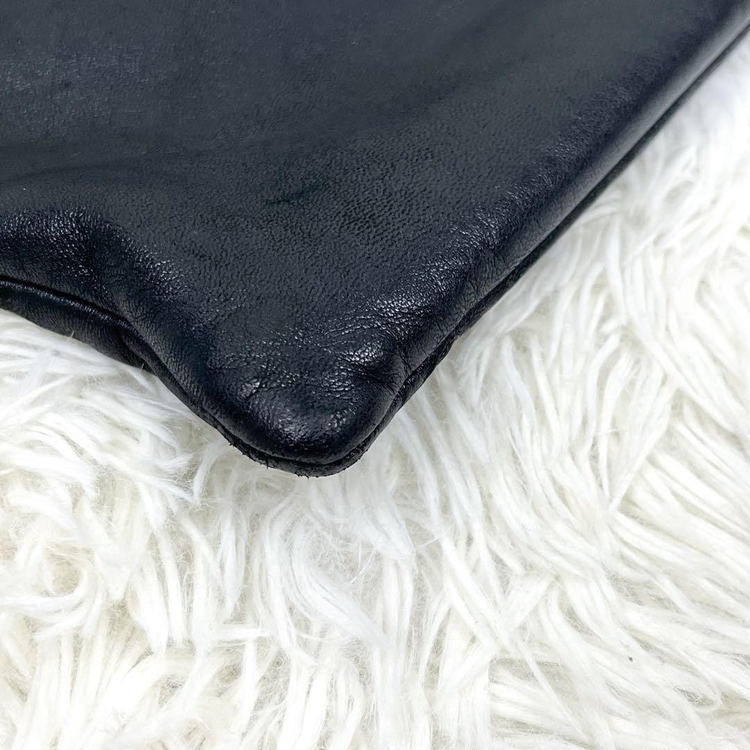 LOEWE Anagram Embossed Leather Shoulder Bag Black 27.5cm Crossbody Bag
