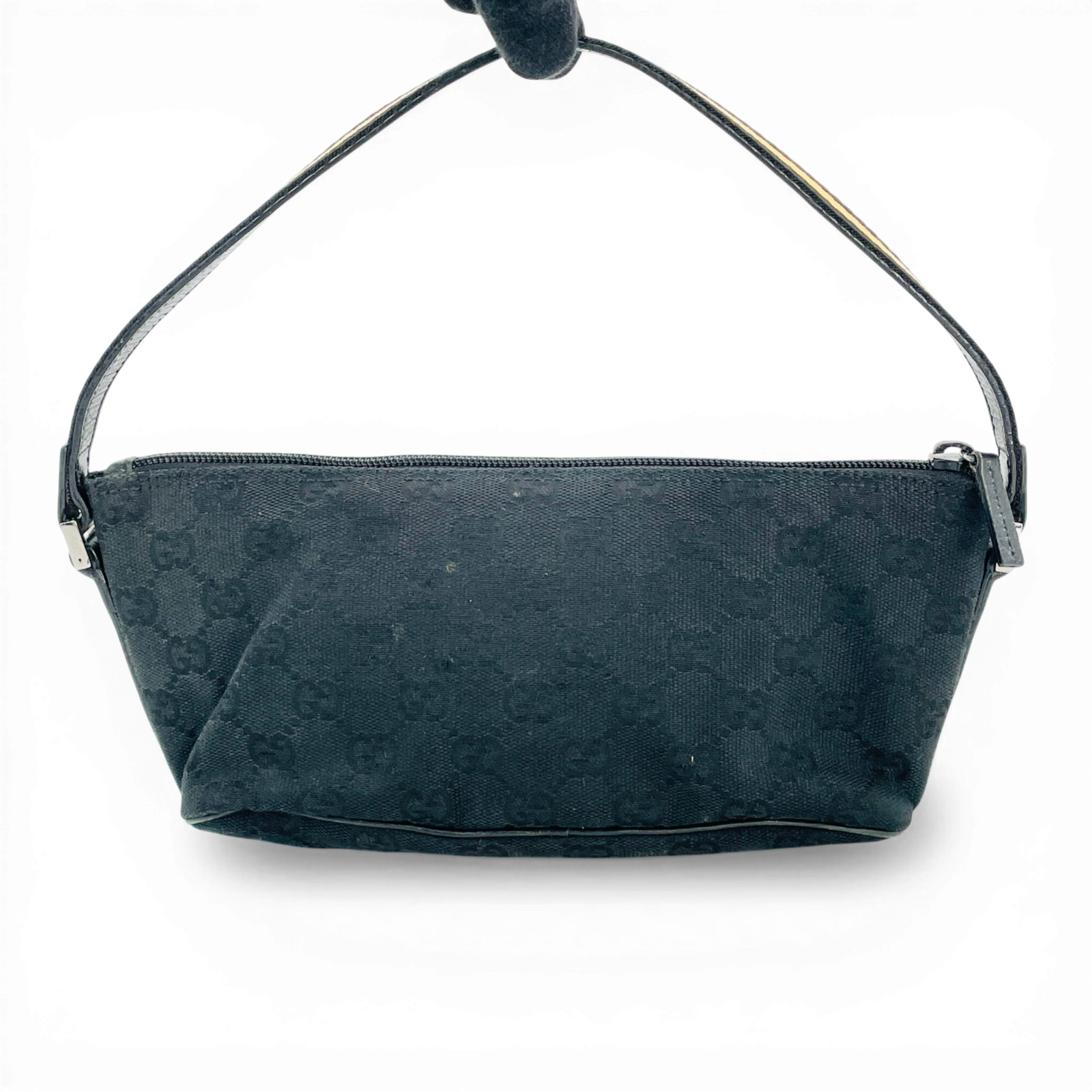 Auth GUCCI GG Canvas Black Ladies Accessory Pouch KC041