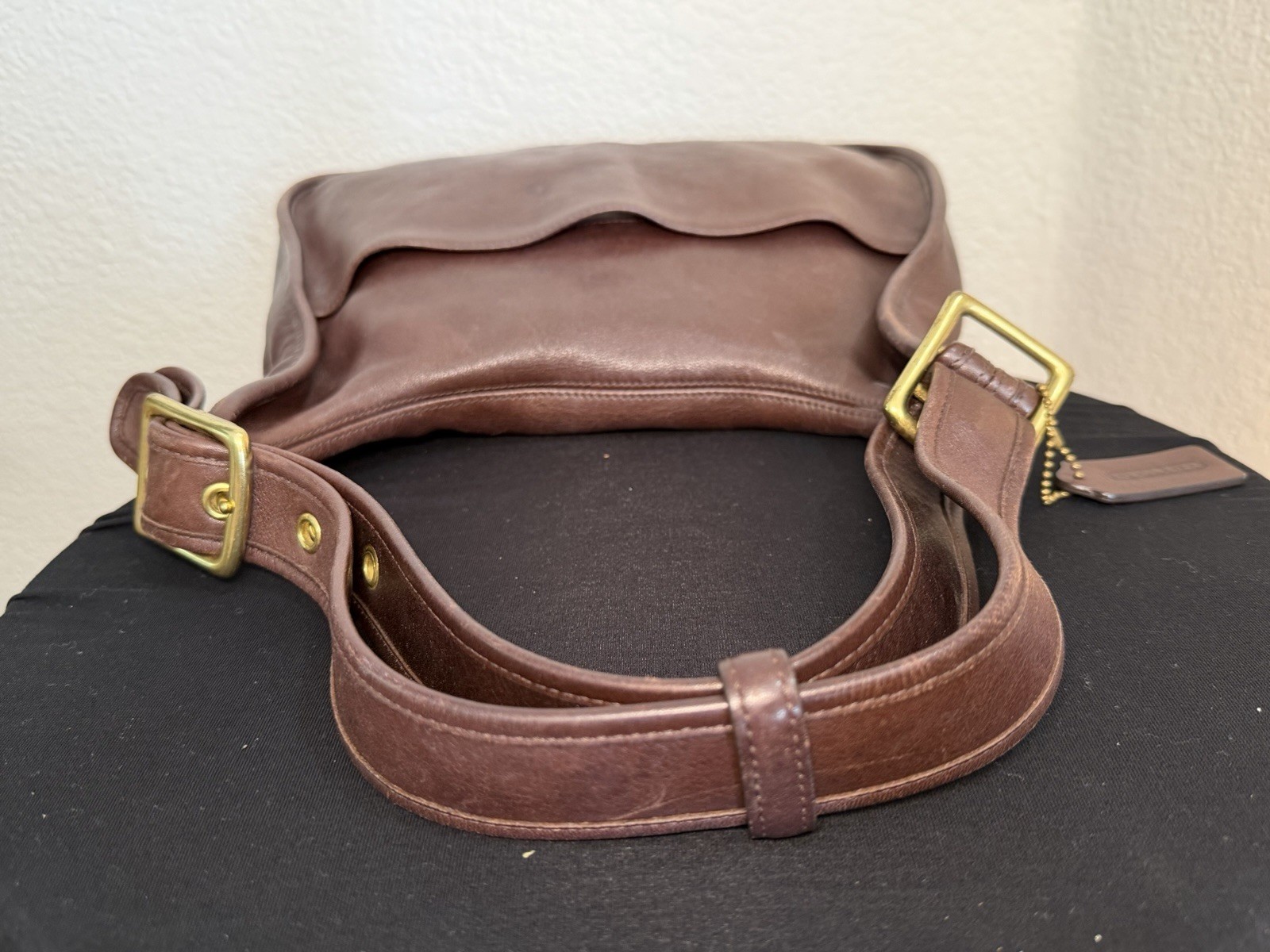 Coach 9718 Vintage Legacy Brown Leather Flap Saddle Bag Shoulder Purse