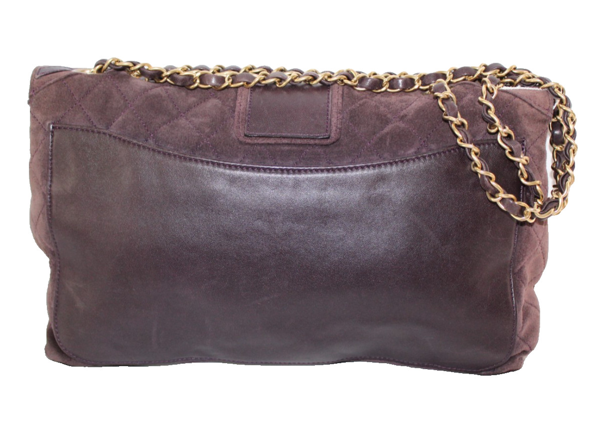 Chanel Vintage Suede Leather Union Jack Reissue 2.55 Jumbo Flap Shoulder Bag