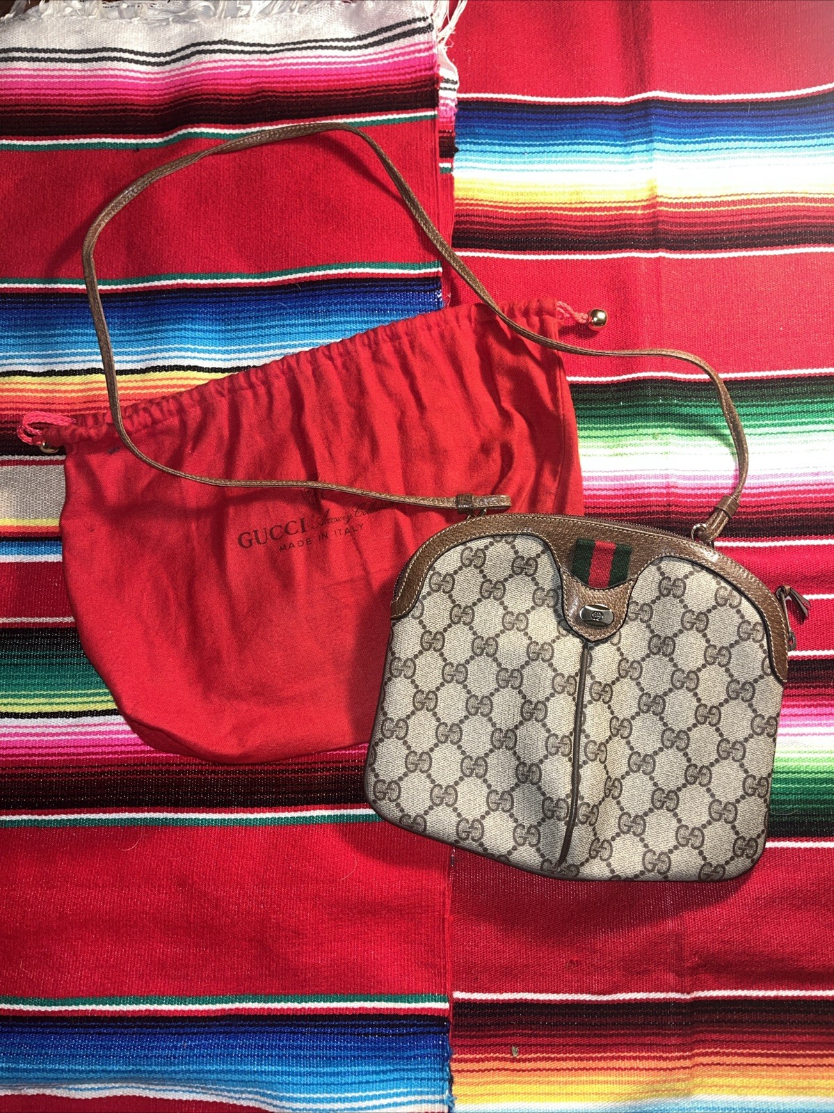 Authentic Vintage Rare Gucci Sherry Line Shoulder Bag GG