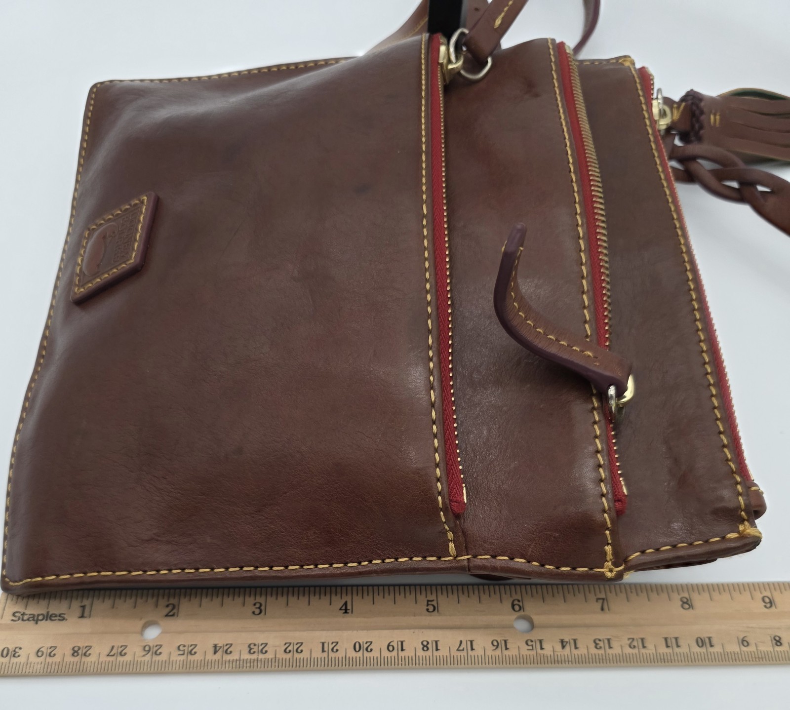 Dooney And Bourke Forentine Leather Crossbody In Chestnut Normal Darkening #0251