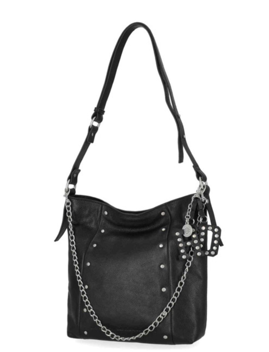 Harley-Davidson Womens Deco Chain Genuine Leather Shoulder Purse Black MHW170/08