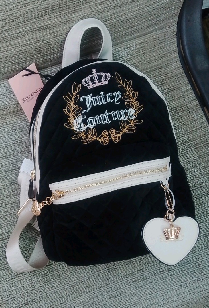Juicy Couture Black & White Quilted Backpack new with tag